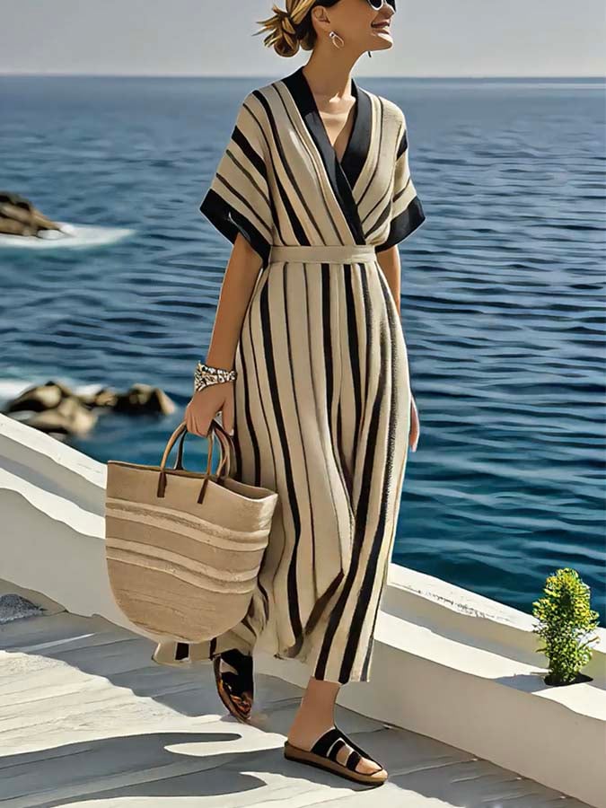 Catalina Striped Wrap Dress