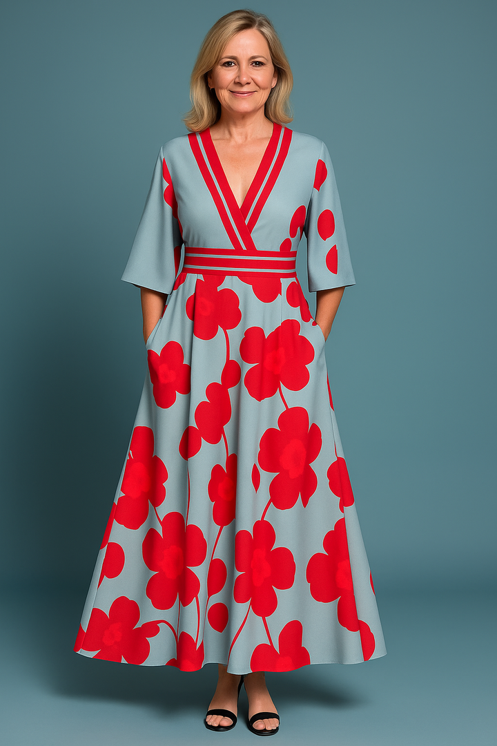 Everly Floral Wrap Jurk