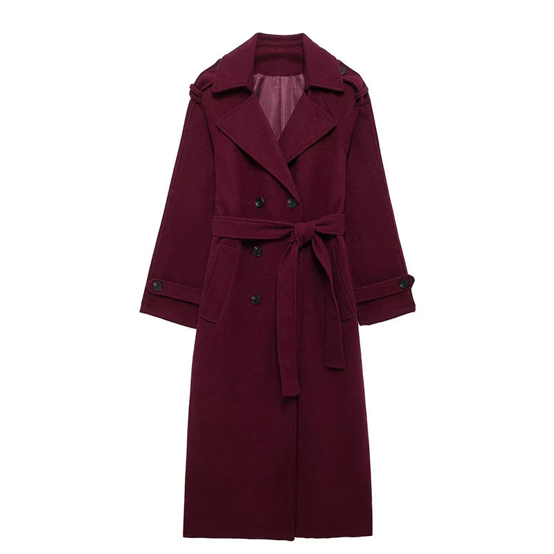 ELEGANT LONG WOOLEN COAT
