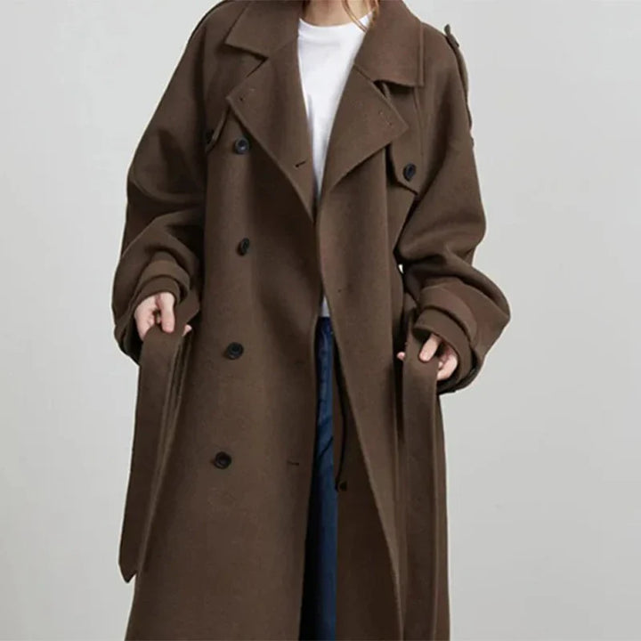 ELEGANT WOOLEN LAPEL COAT
