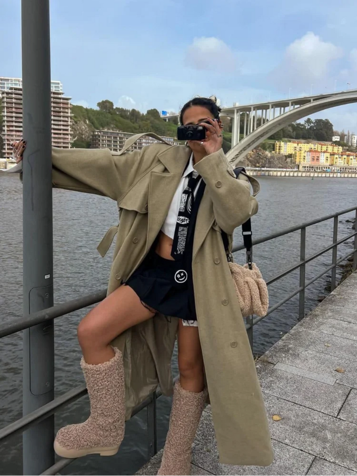 ELEGANT LONG WOOLEN COAT