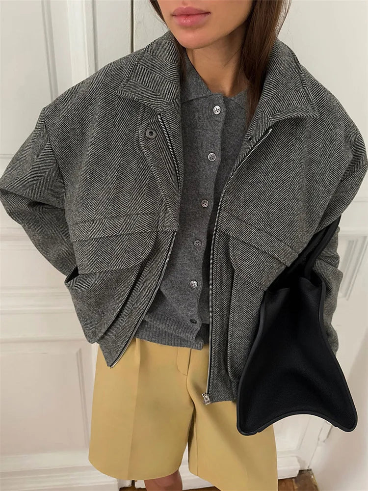 STREETWEAR ZIP-UP CROP COAT