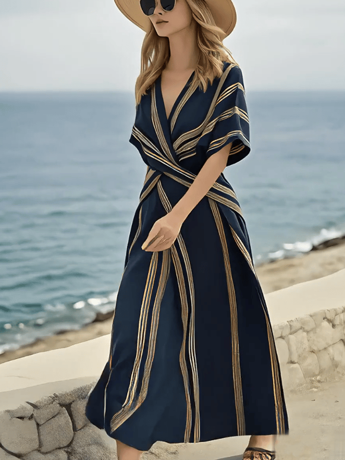 Marina Striped Linen Dress