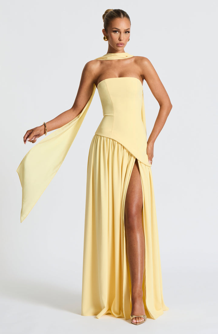Maliyah Lemon Maxi Jurk
